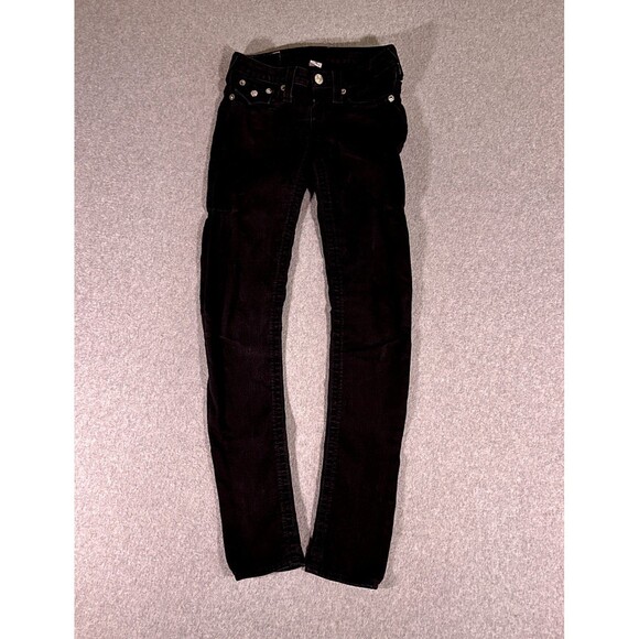True Religion Womens Jeans Black Tag Size 25 (29x31) Low Rise Straight Stretch - Picture 1 of 14